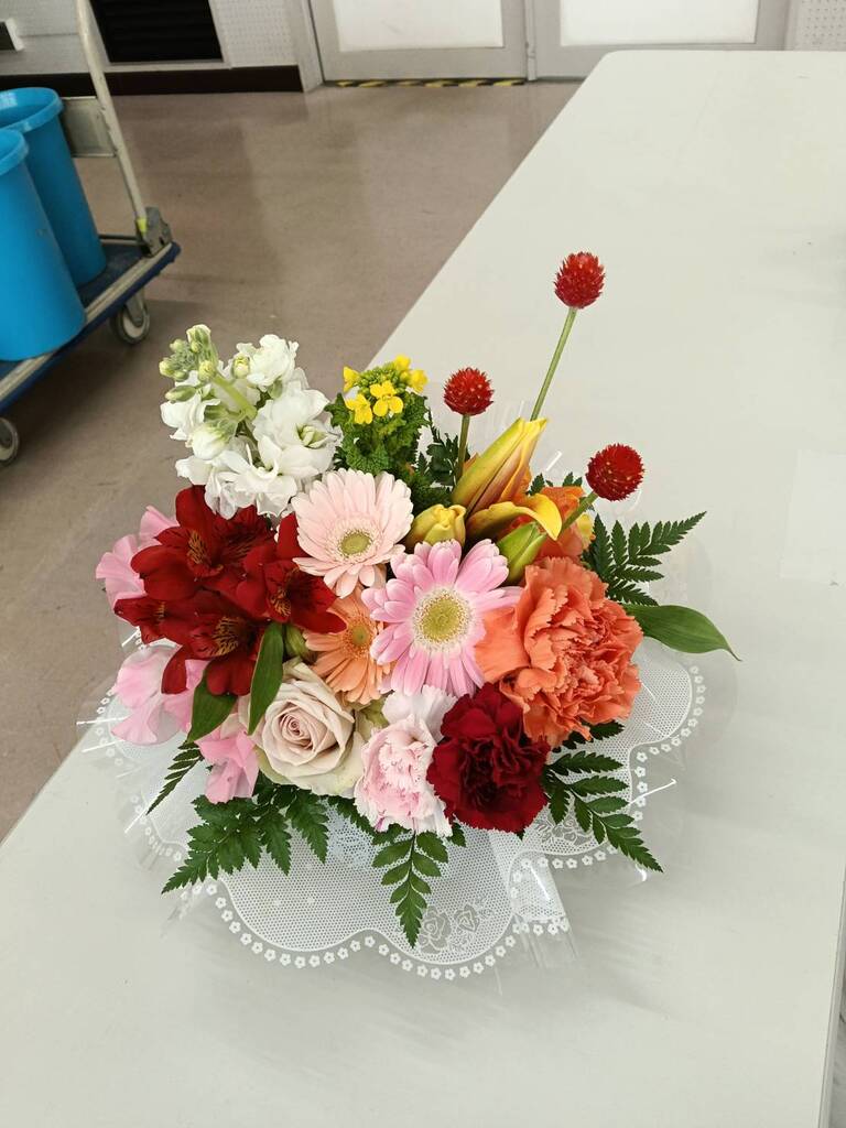 今月のアレンジフラワー講座