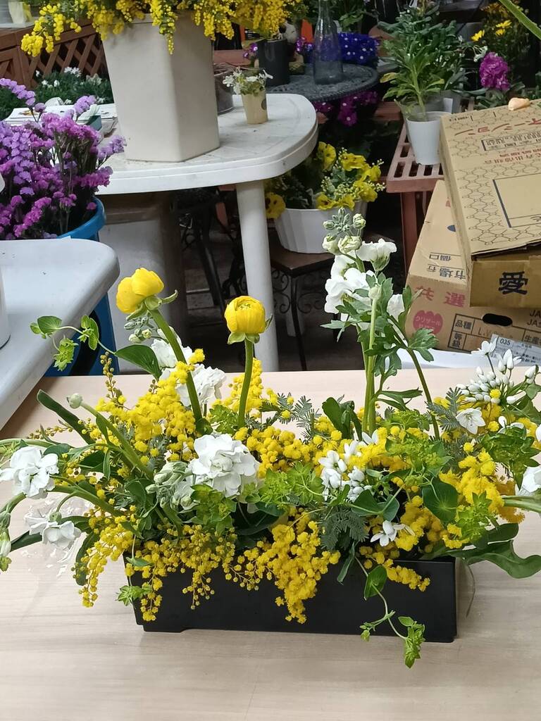 ミモザアレンジフラワー講座