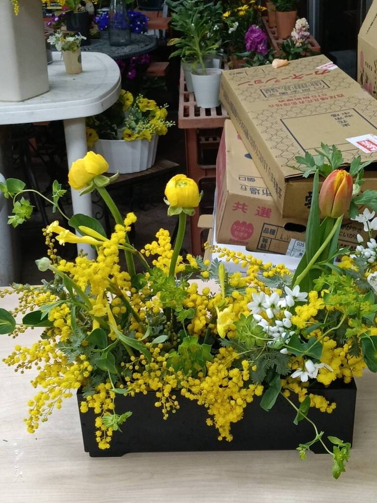 ミモザアレンジフラワー講座4